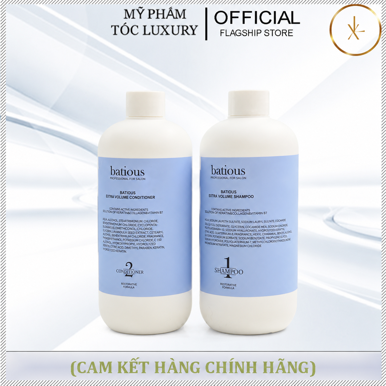 Dầu gội phông tóc trị dầu Batious Màu Xanh 960ml-500ml