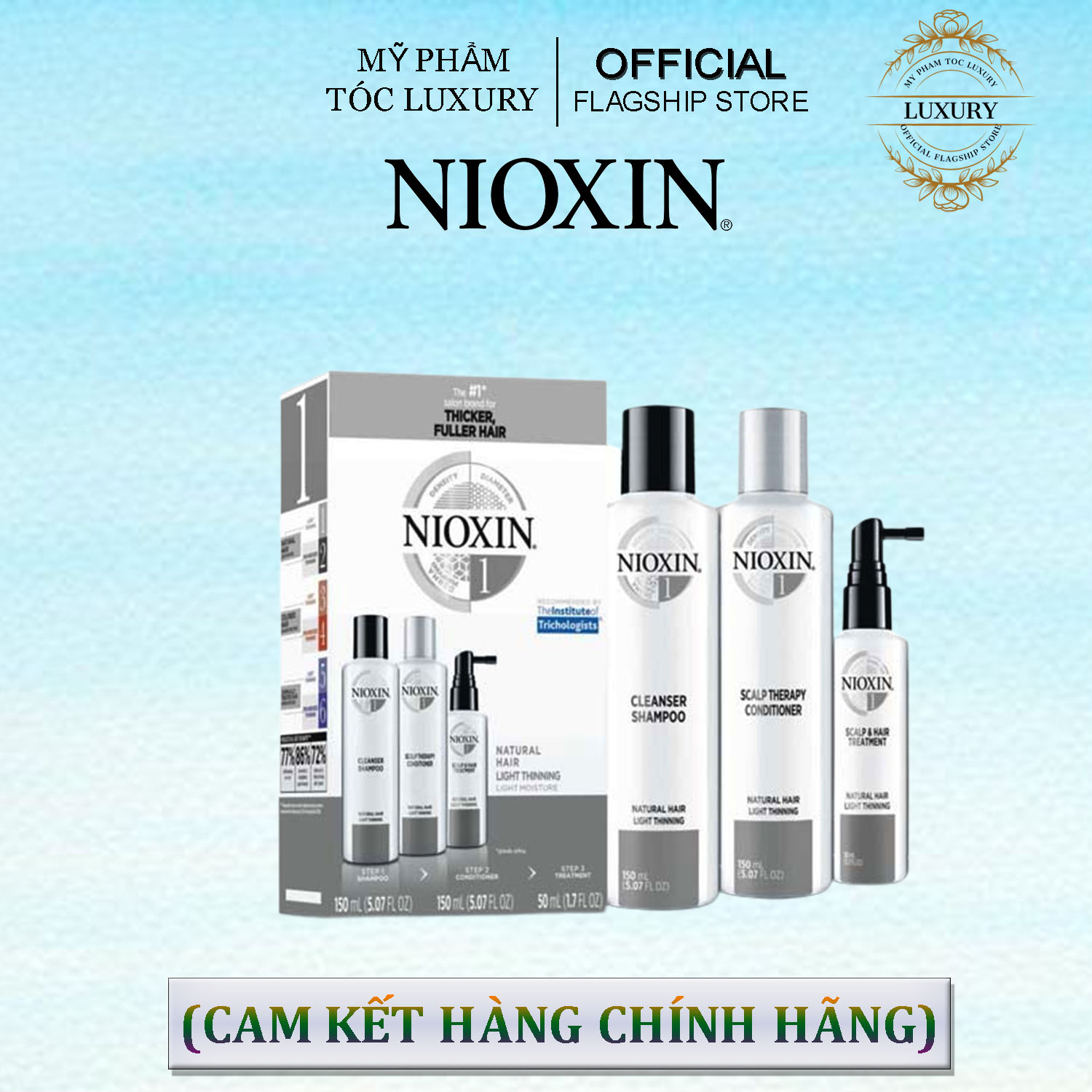 BỘ DẦU GỘI XÃ VÀ TINH DẦU NIOXIN CHỐNG RỤNG TÓC (HỆ THỐNG 1) 300ML