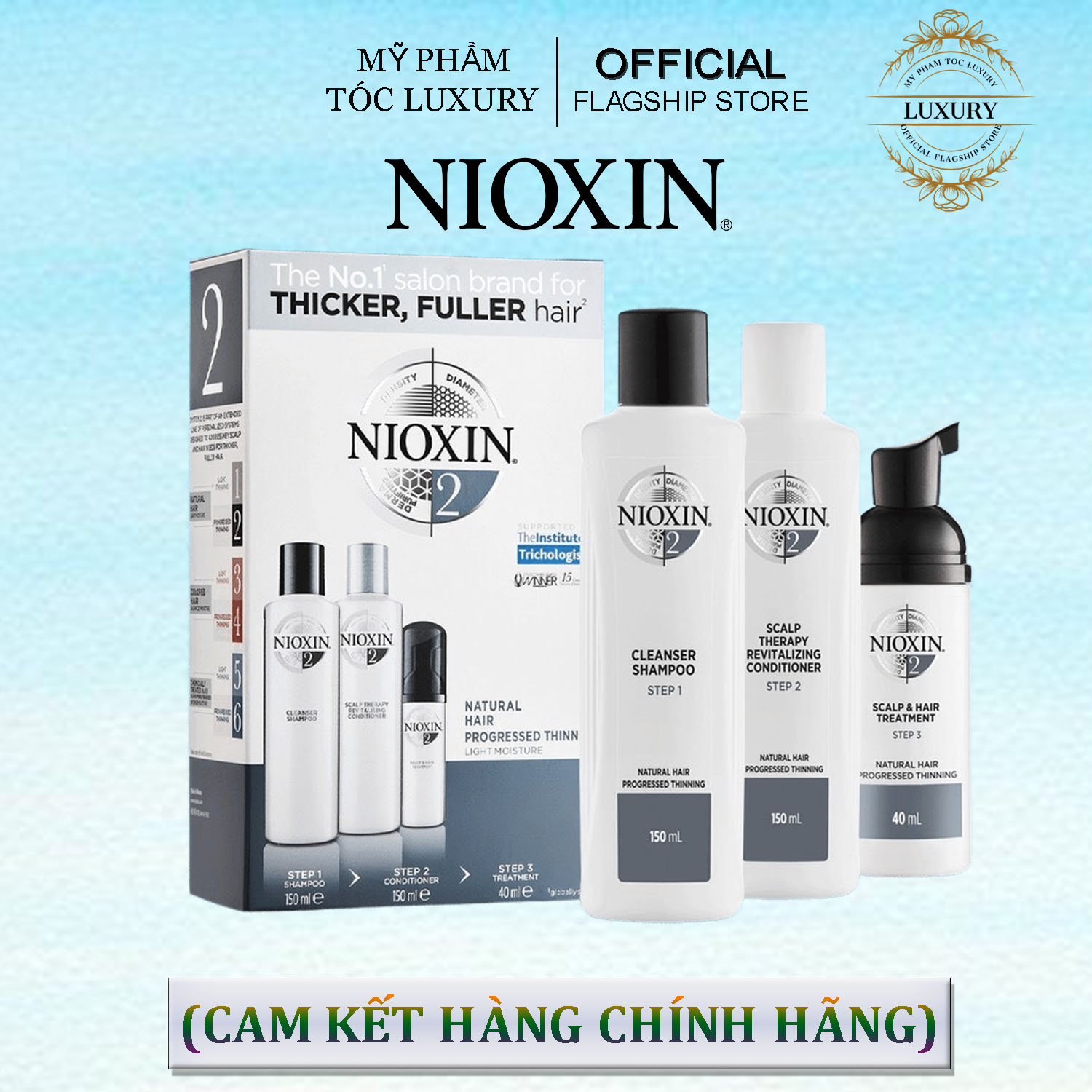 BỘ DẦU GỘI XÃ VÀ TINH DẦU NIOXIN CHỐNG RỤNG TÓC (HỆ THỐNG 2) 300ML