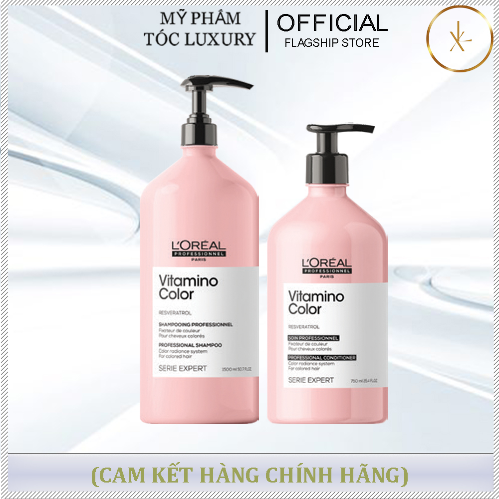 DẦU GỘI XẢ BỀN MẦU TÓC NHUỘM LOREAL PROFESSIONEL VITAMINO COLOR 1500ML + 750ML