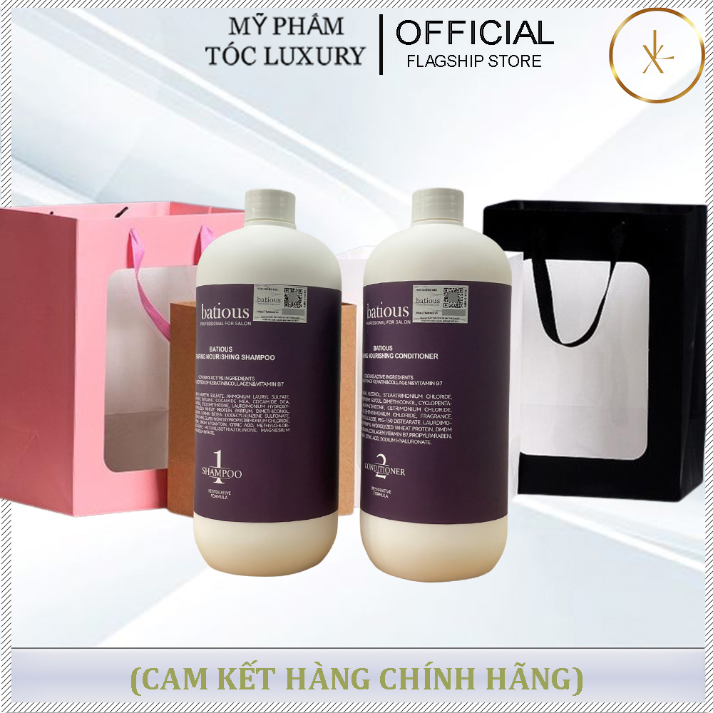 SET QUÀ TẶNG BỘ GỘI XẢ PHỤC HỒI TÓC BATIOUS 960ML