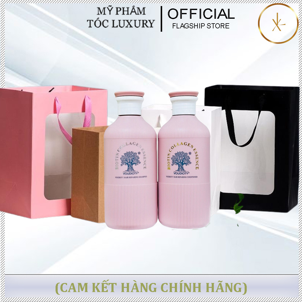 SET QUÀ TẶNG CẶP GỘI XẢ PHỤC HỒI CHỐNG RỤNG TÓC  BIOTIN COLLAGEN PINK 500ML