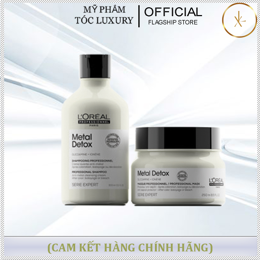 COMBO GỘI HẤP THẢI ĐỘC KIM LOẠI LOREAL METAL DETOX 300ML-250ML