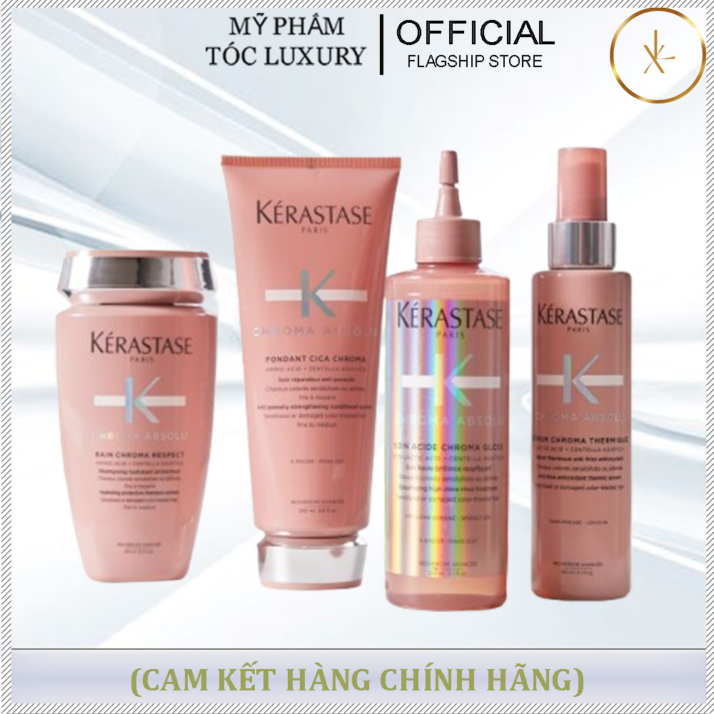 Dầu Gội xả giúp bền màu phục hồi cho tóc nhuộm Kerastase Chroma Absolu 250ml-200ml