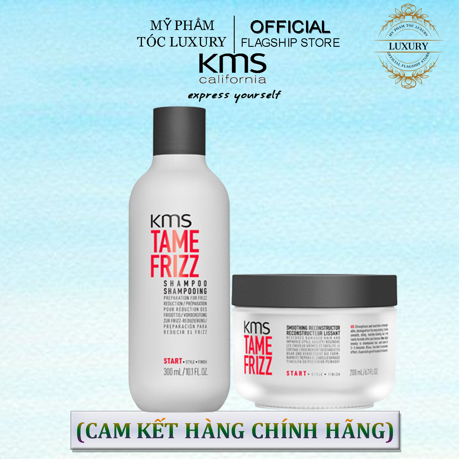 GỘI - HẤP GIÚP TÁI TẠO CẤU TRÚC TÓC KMS TAMEFRIZZ 300ML