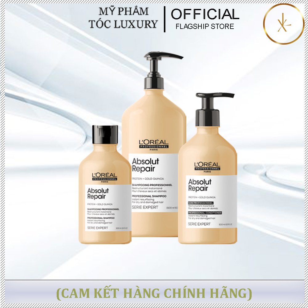 DẦU GỘI XẢ PHỤC HỒI TÓC HƯ TỔN LOREAL ABSOLUT REPAIR 500ML-300ML-1500ML