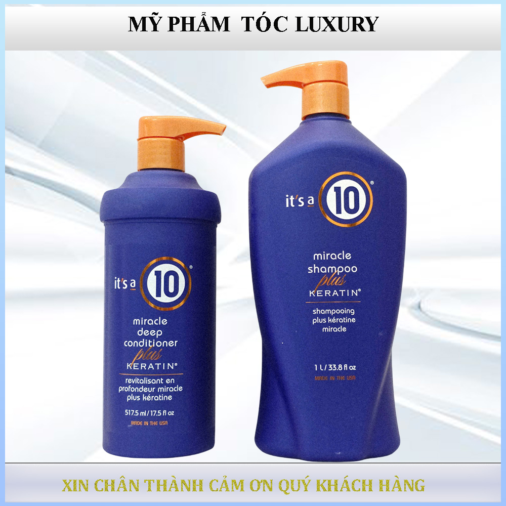 Dầu gội và dầu xả It's a 10 Miracle Plus Keratin 1000ml - 517.5ml