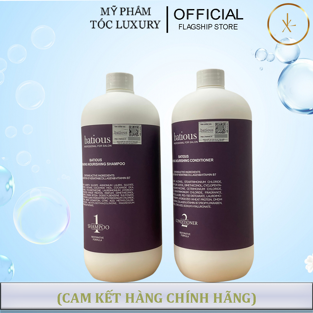 Dầu Gội Batious Chính Hãng - Dầu Gội Xả Phục Hồi Tóc Hư Tổn Đa Tầng Batious Màu Tím 960ml