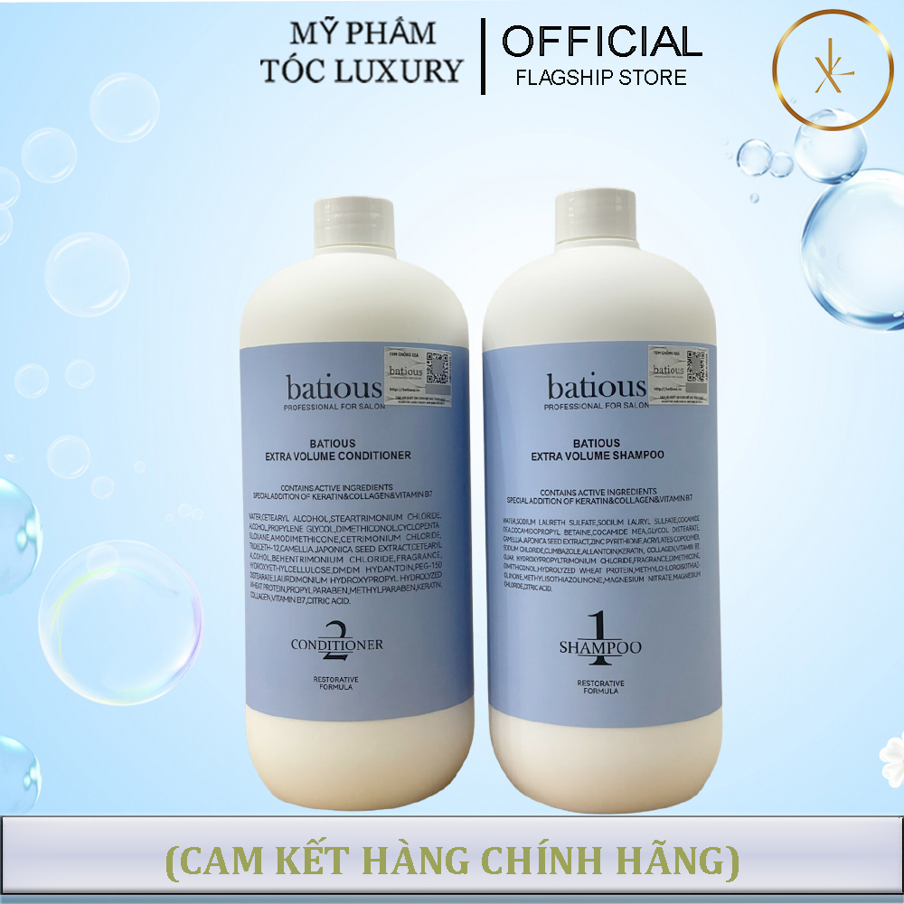 Dầu Gội Xả Batious Chính Hãng - Dầu Gội Xả Làm Phồng Tóc ,Ngăn Chặn Dầu Thừa Batious Màu Xanh 960ml