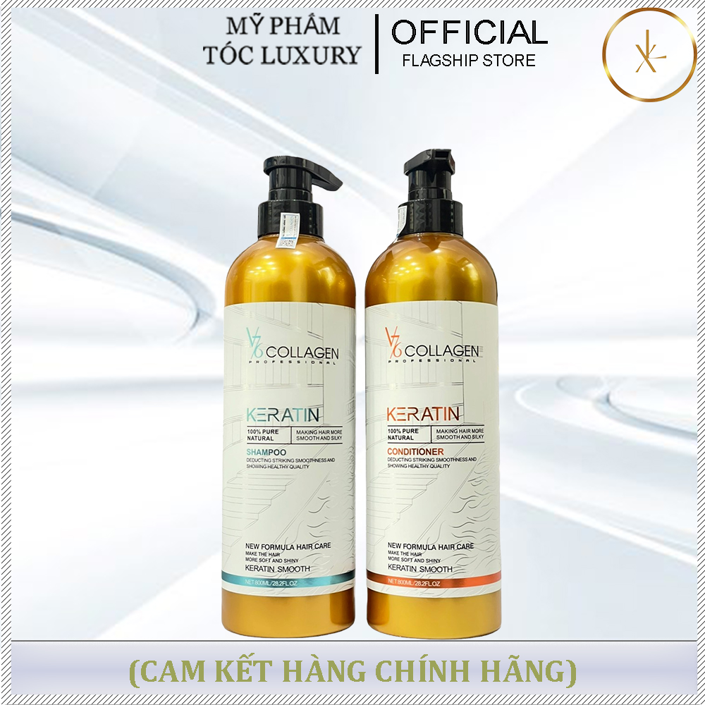 DẦU GỘI XẢ PHỤC HỒI TÓC MỀM MƯỢT CHỐNG GẪY RỤNG KERATIN V76 800ML