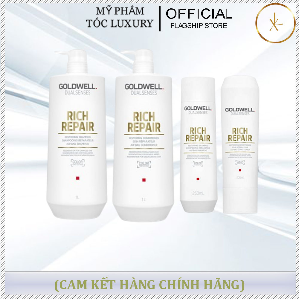 GỘI XẢ PHỤC HỒI HƯ TỔN GOLDWELL RICH REPAIR 1000ML-250ml