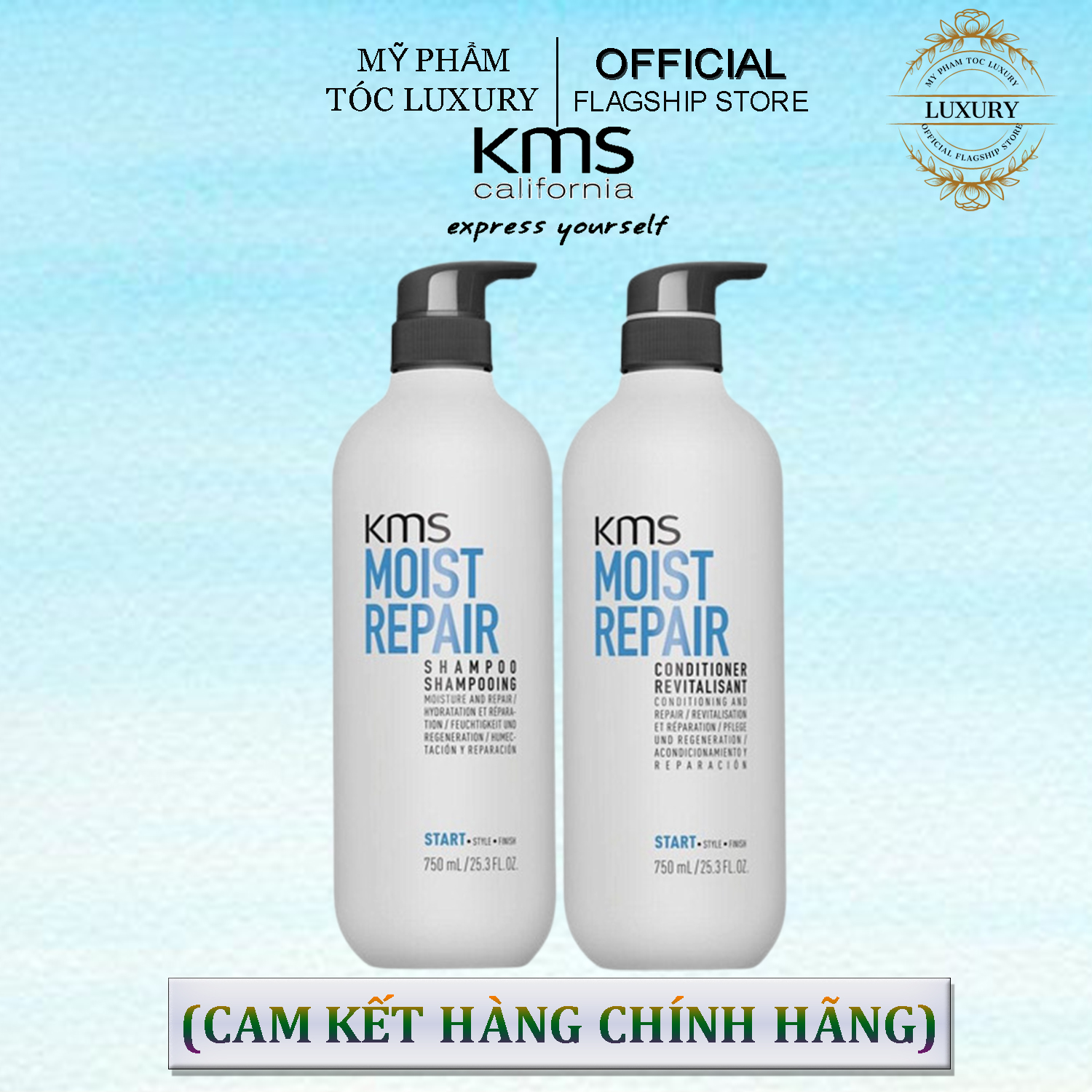 DẦU GỘI XẢ PHỤC HỒI TÓC KMS MOIST REPAIR 750ML