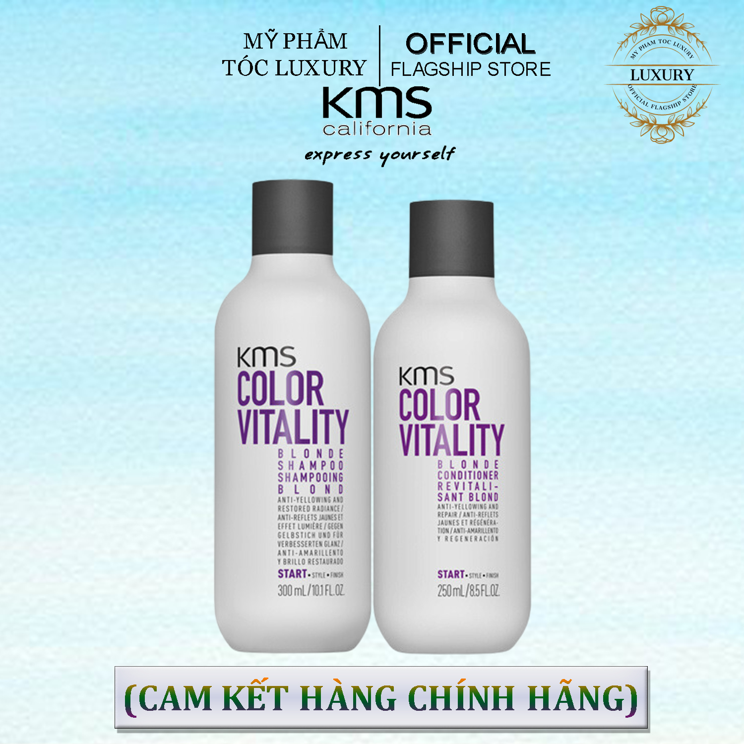 DẦU GỘI XÃ NÂNG SÁNG MÀU TÓC KMS COLORVITALITY BLONDE 300ML