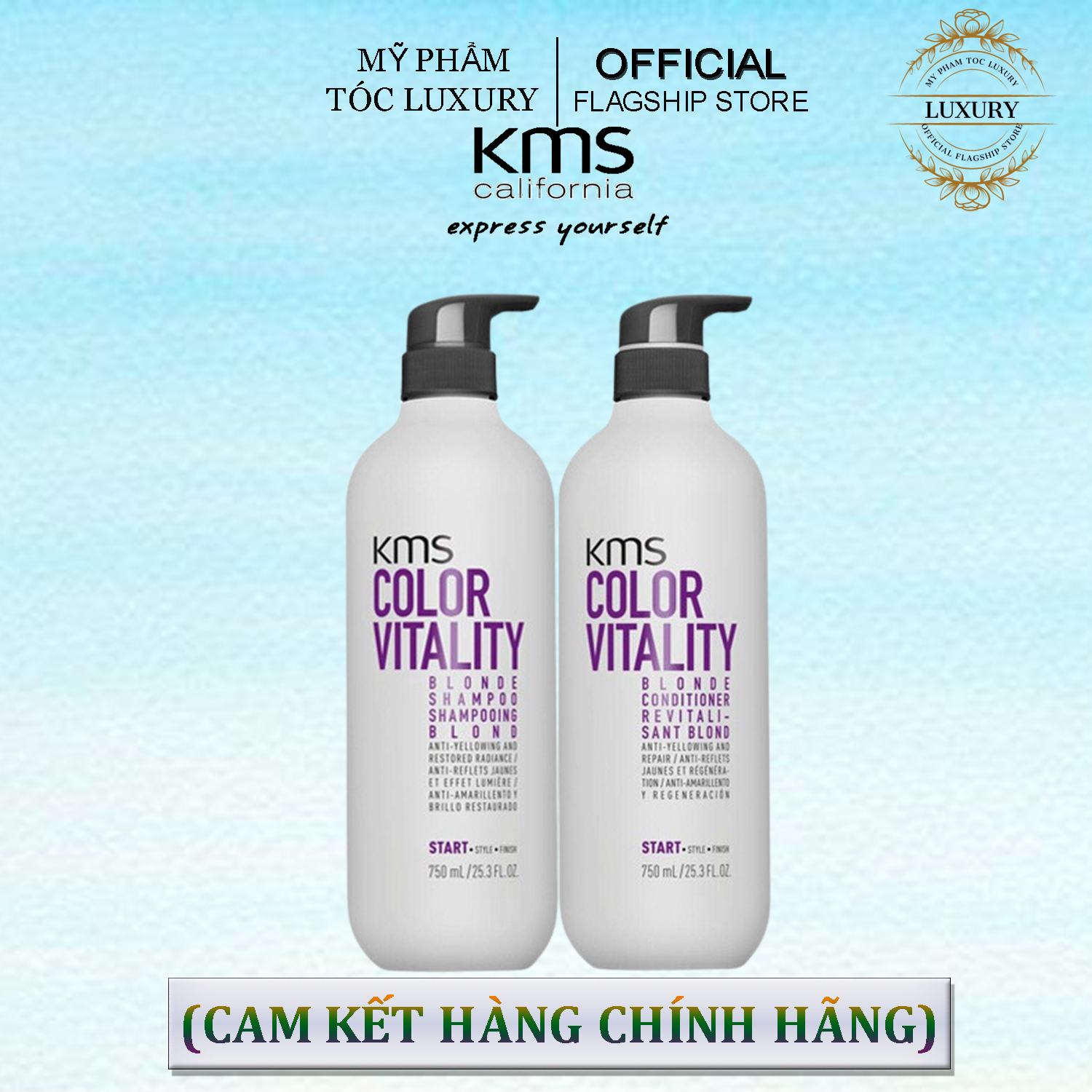 DẦU GỘI XÃ NÂNG SÁNG MÀU TÓC KMS COLORVITALITY BLONDE 750ML