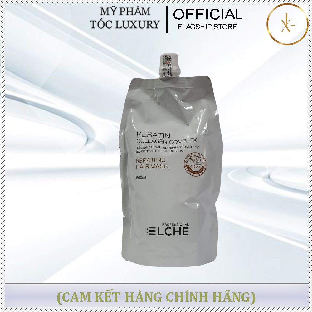 MẶT NẠ HẤP TÓC MỀM MƯỢT ELCHE KERATIN COLLAGEN 500ML