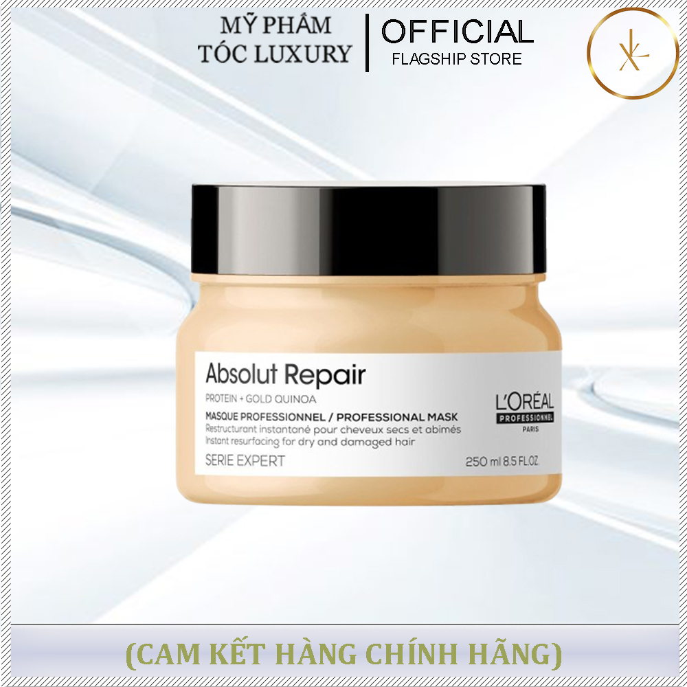 DẦU HẤP PHỤC HỒI TÓC HƯ TỔN LOREAL ABSOLUT REPAIR 250ML (KEM BƠ)