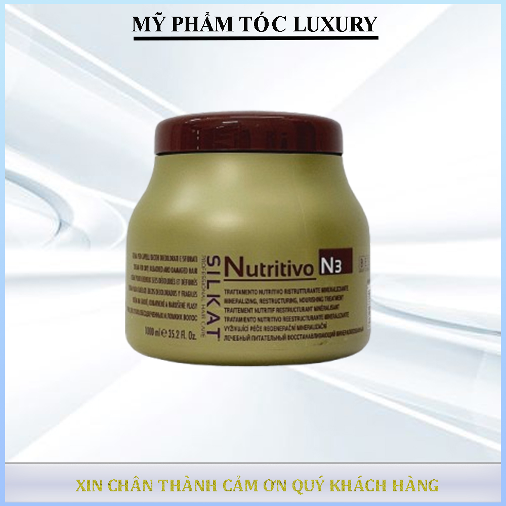 HẤP DẦU PHỤC HỒI TÓC BES SILKAT NUTRITIVO 1000ML-500ML