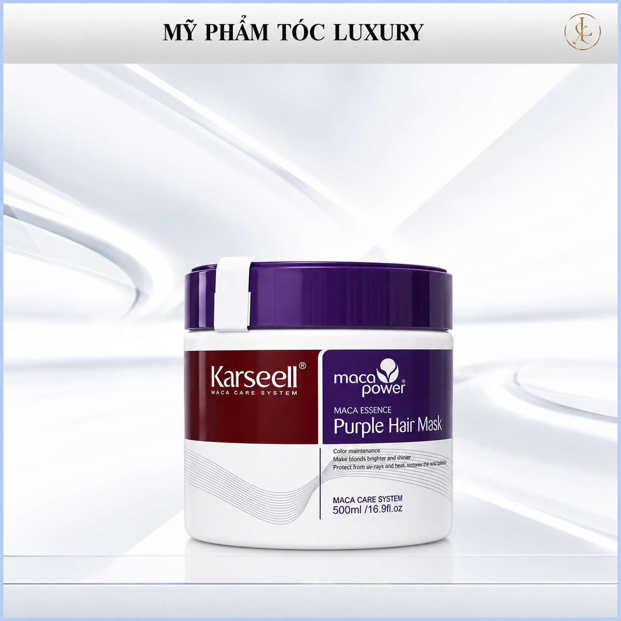 Kem hấp tím khử vàng Karseell Maca Essence Repair Collagen 500ml