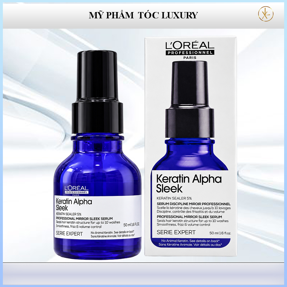 Serum dưỡng tóc bóng mượt Loreal Keratin Alpha Sleek 50ml