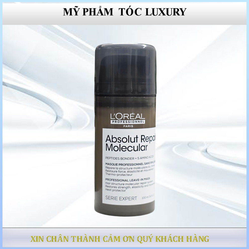 Mặt nạ khô Loreal Molecular Absolut Repair phục hồi tóc hư tổn 100ml