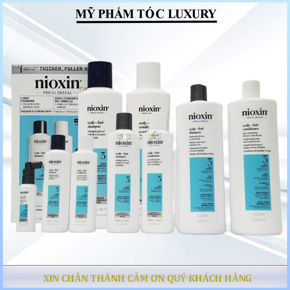 Dầu gội xả chống rụng tóc Nioxin Sytem 3 ( Dành cho tóc uốn nhuộm bắt đàu rụng )