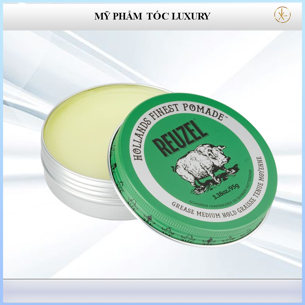 SÁP REUZEL GREEN POMADE GREASE GIỮ NẾP TÓC TRUNG BÌNH CÓ ĐỘ BÓNG VỪA 95G
