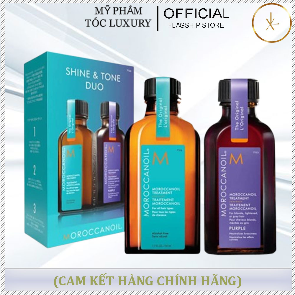 Set tinh dầu dưỡng tóc tẩy Moroccanoil purple 50ml