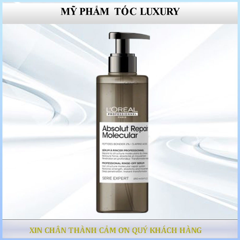 Xả serum phục hồi tóc hư tổn Loreal Molecular Absolut Repair 250ml