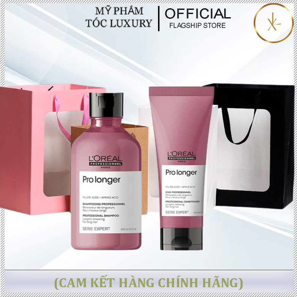 SET QUÀ TẶNG CẶP GỘI XẢ GIẢM GẪY RỤNG LOREAL PRO LONGER 500ML-200ML