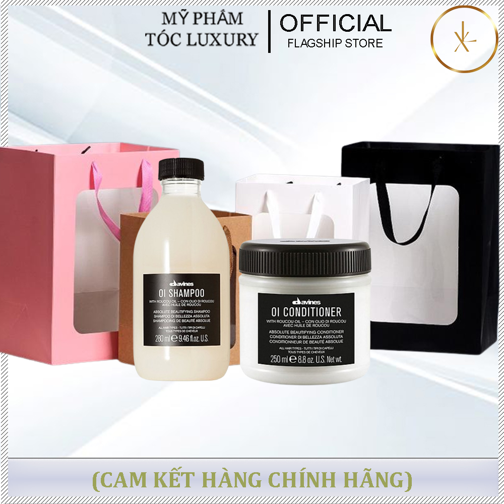 SET QUÀ TẶNG CẶP GỘI XẢ PHỤC HỒI TÓC HƯ TỔN NẶNG OI OIL DAVINES 250ML