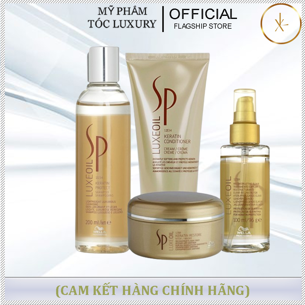 DẦU GỘI, DẦU XẢ, MẶT NẠ DƯỠNG PHỤC HỒI SP LUXEOIL KERATIN 200ML-150ML