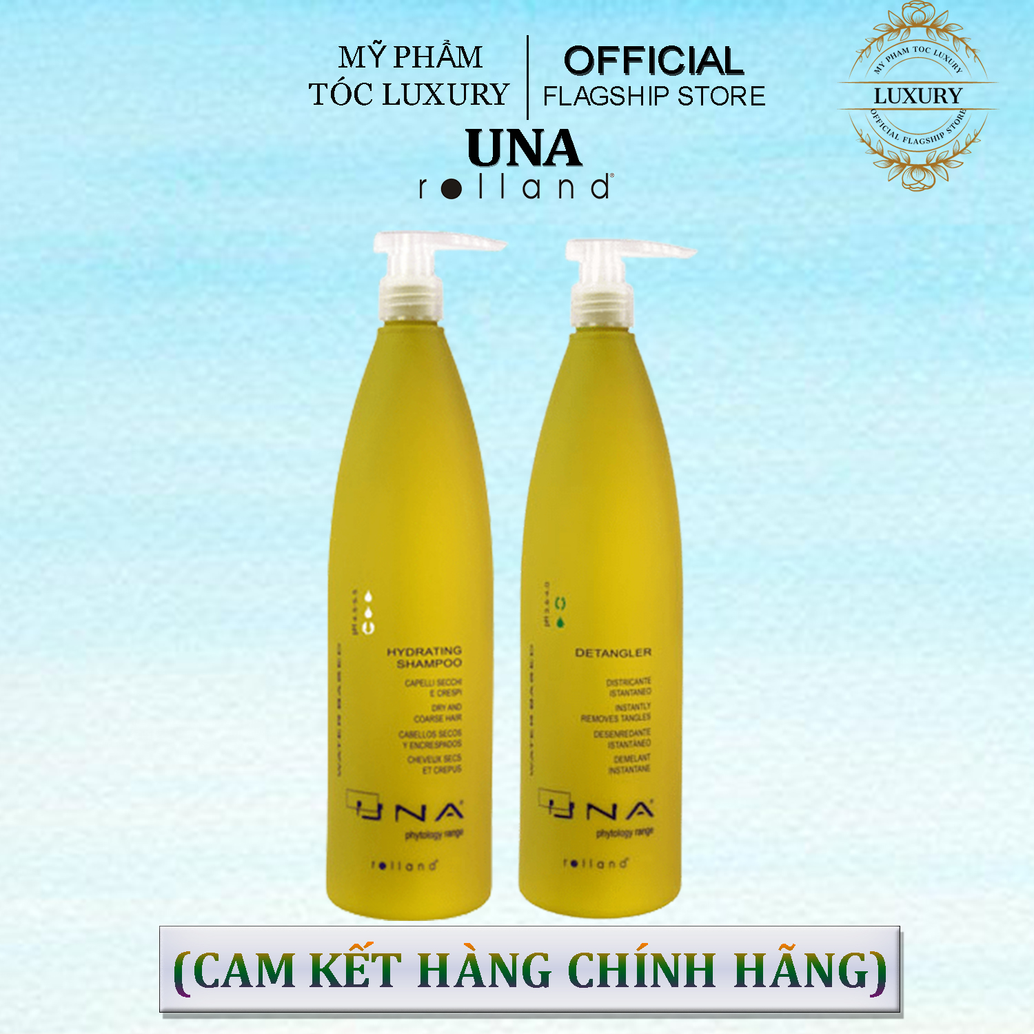 DẦU GỘI XẢ CHO DƯỠNG CHẤT CHO TÓC KHÔ ROLLAND UNA DETANGLER  1000ML