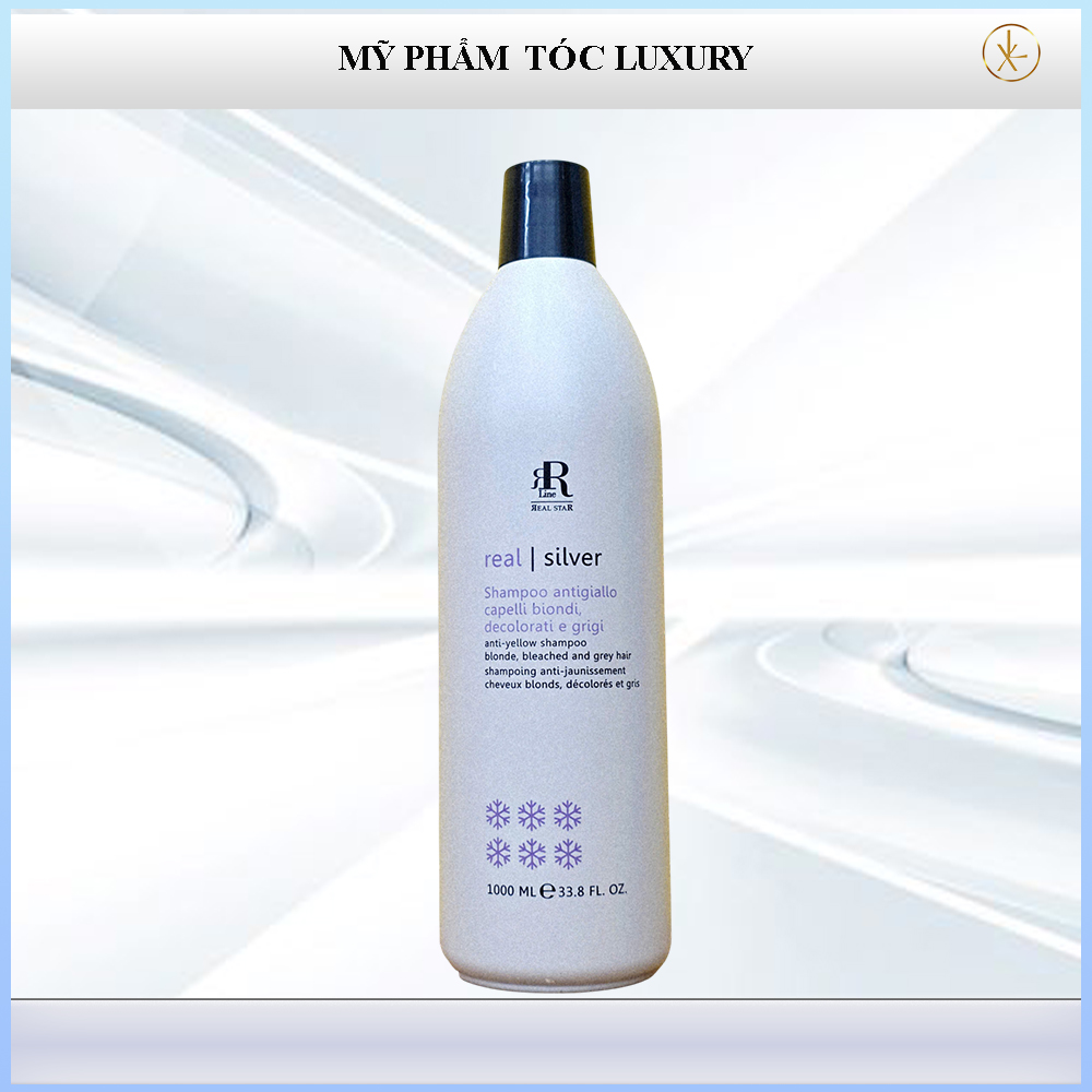 Dầu gội tím khử vàng Real Star Silver Anti-Yellow Blonde Bleached 1000ml