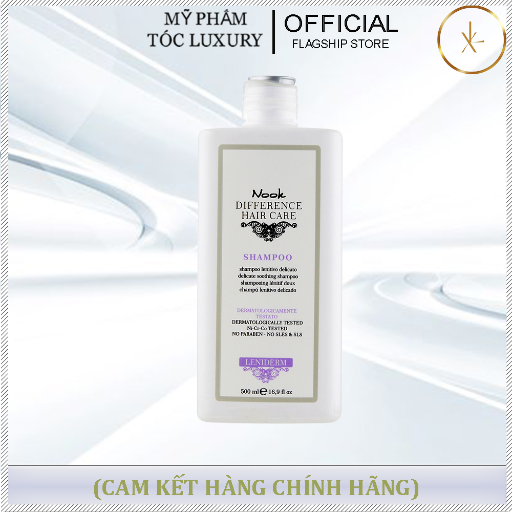 DẦU GỘI LÀM DỊU GIẢM KÍCH ỨNG CHO DA ĐẦU NHẠY CẢM NOOK LENIDERM 500ML