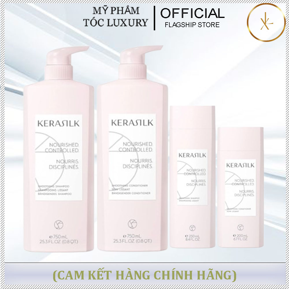 Dầu gội xả Kerasilk smoothing làm mượt tóc 250ml - 750ml