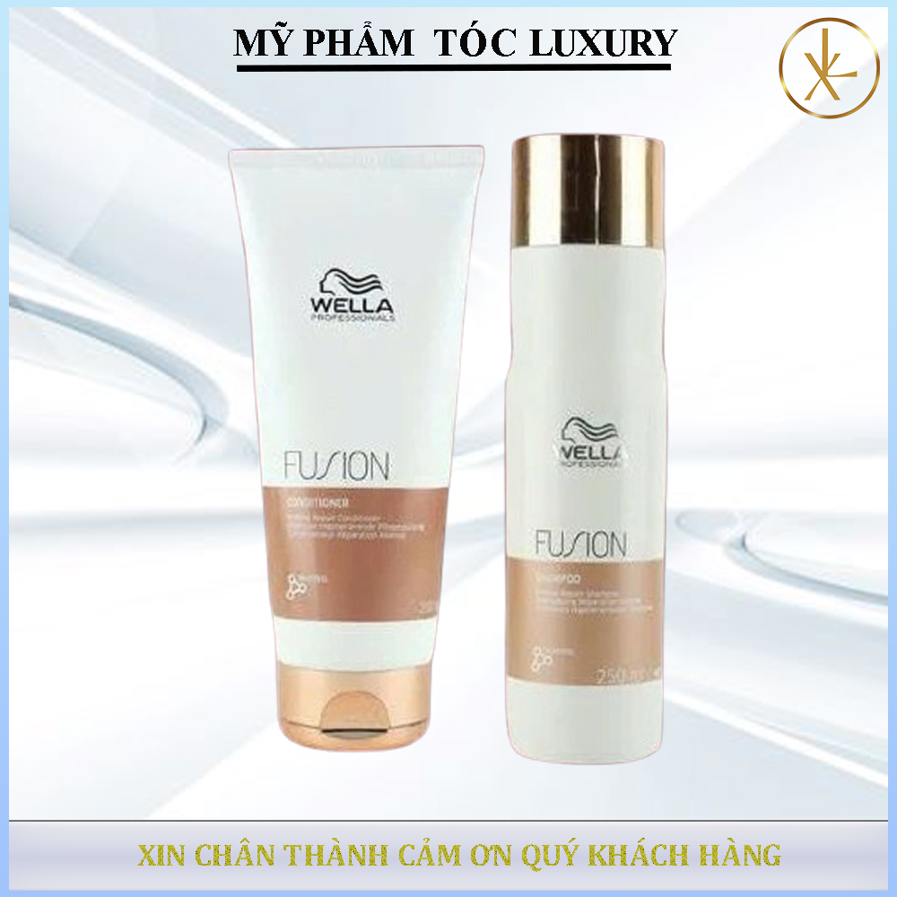 Dầu gội xả phục hồi chống gãy rụng tóc Wella Fusion Intense Repair 250ml-200ml