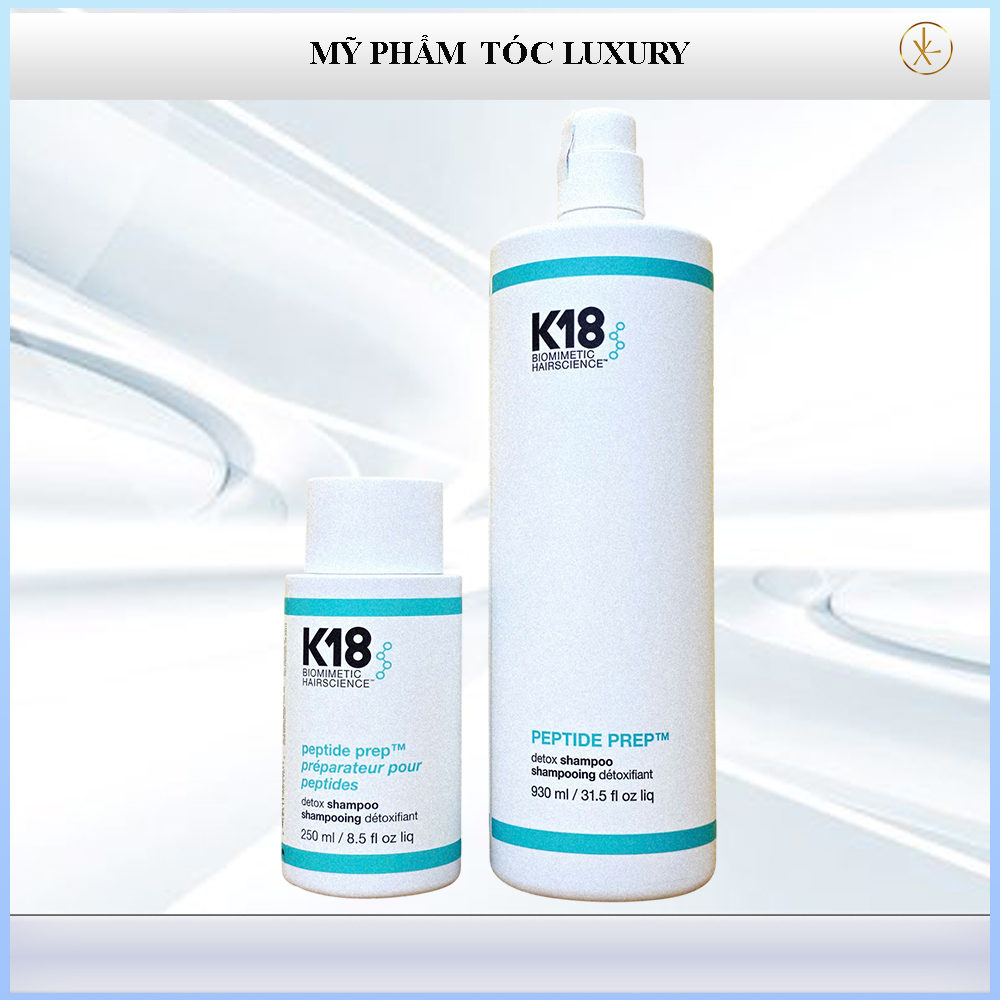 Dầu gội làm sạch tóc dầu, thải độc tóc K18 Biomimetic Hairscience Peptide Prep Detox -250ml/930ml