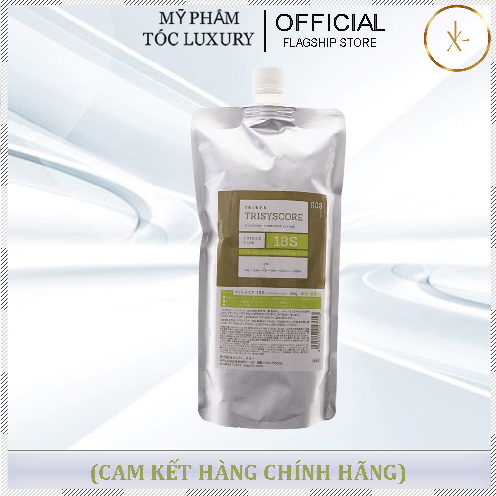 KEM HẤP PHỤC HỒI HƯ TỔN 003 NUMBER THREE TRISYSCORE 18S 500ML DÀNH CHO TÓC MẢNH