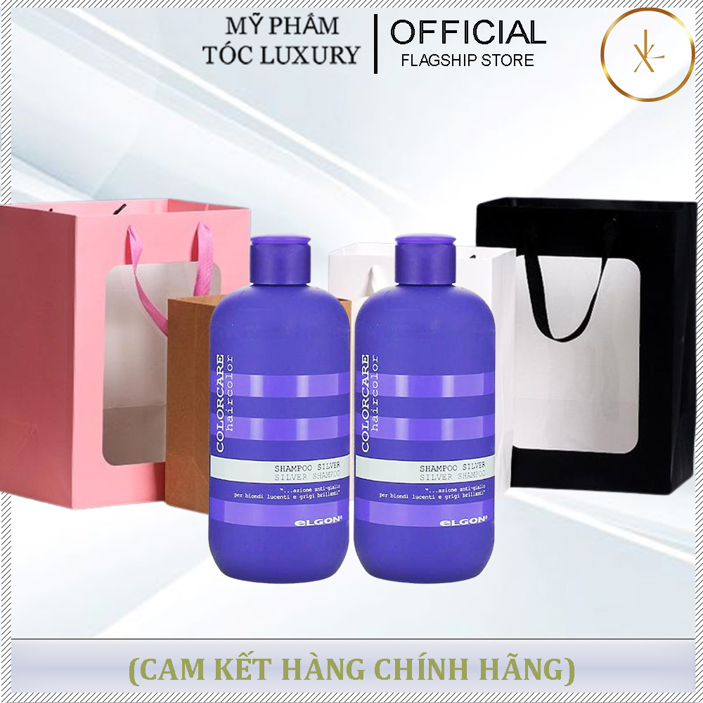 SET QUÀ TẶNG CẶP GỘI XẢ TÍM KHỬ VÀNG DÀNH CHO TÓC TẨY NHUỘM ELGON 300ML