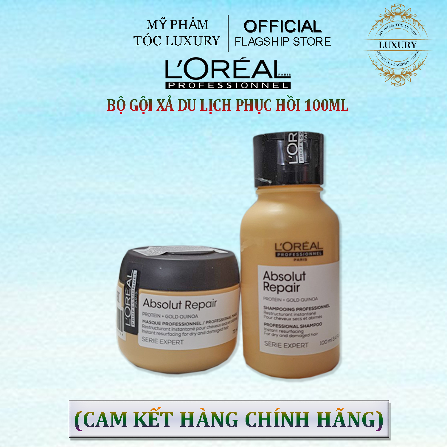 Bộ gội hấp du lịch Absolut repair Loreal 100ml + 75ml