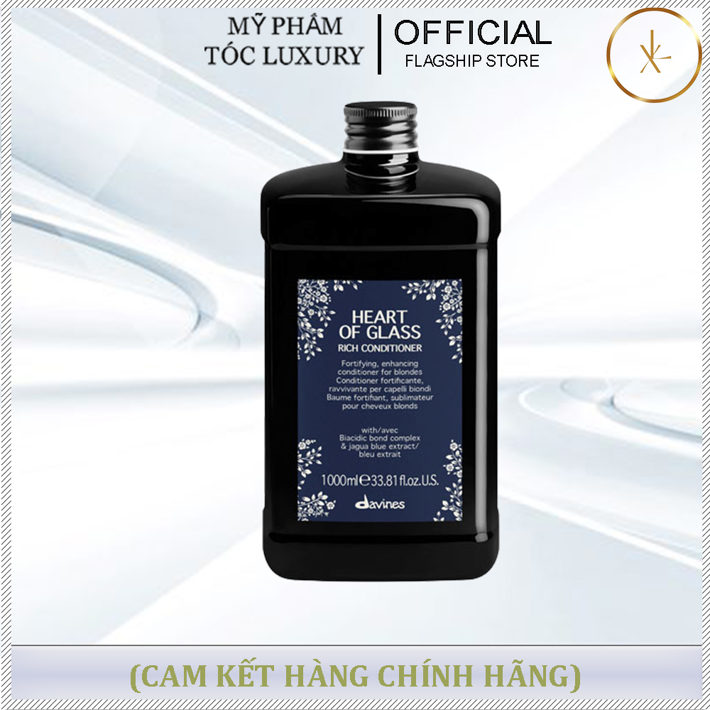 DẦU XẢ CHO TÓC TẨY TÓC SÁNG MÀU DAVINES HEART OF GLASS 1000ML CHÍNH HÃNG