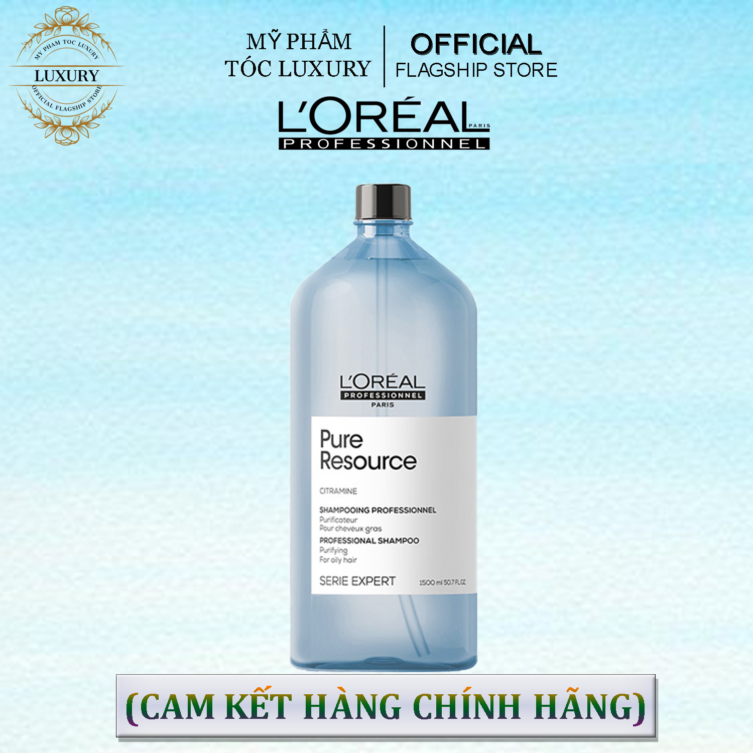 DẦU GỘI L'OREAL PURE RESOURCE CHĂM SÓC DA ĐẦU NHỜN 1500ML