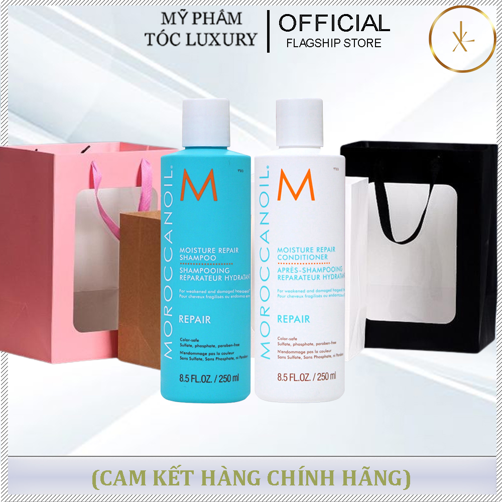 BỘ QUÀ TẶNG CẶP GỘI XẢ PHỤC HỒI TÓC HƯ TỔN MOROCCANOIL REPAIR 250ML