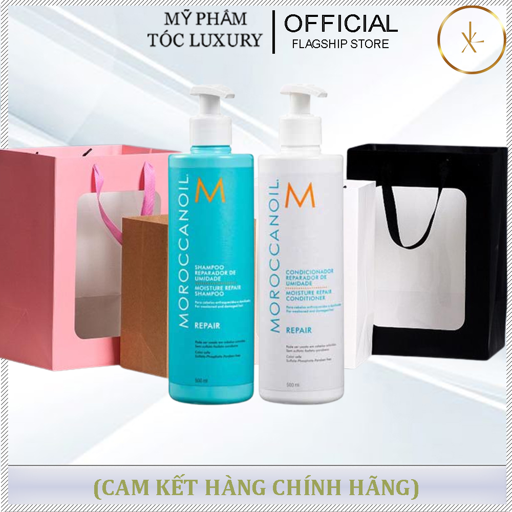 SET QUÀ TẶNG CẶP GỘI XẢ PHỤC HỒI TÓC HƯ TỔN MOROCCANOIL REPAIR 500ML