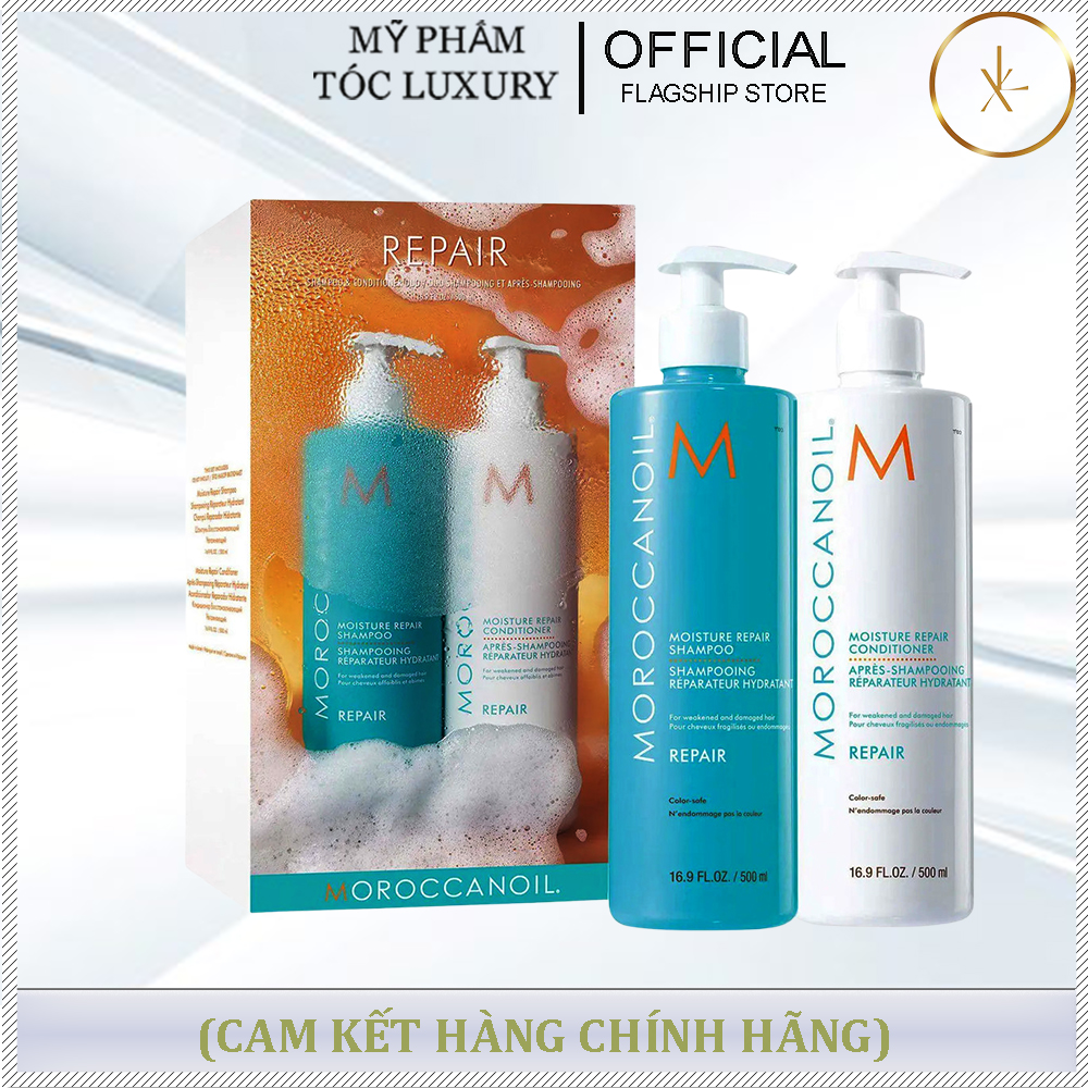 Set Quà Tặng Gội Xả Phục Hồi Tóc Moroccanoil 500ml