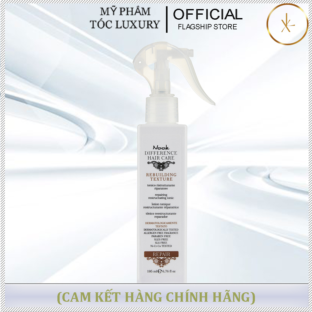 XỊT DƯỠNG PHỤC HỒI DƯỠNG ẨM NOOK REBUILDING TEXTURE TONIC LEAVE IN 195ML